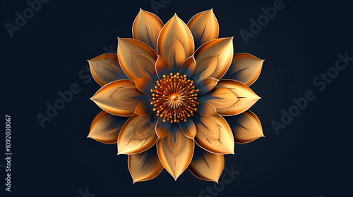 Generative AI image of beautiful lotus gracefully poised on dark backdrop
