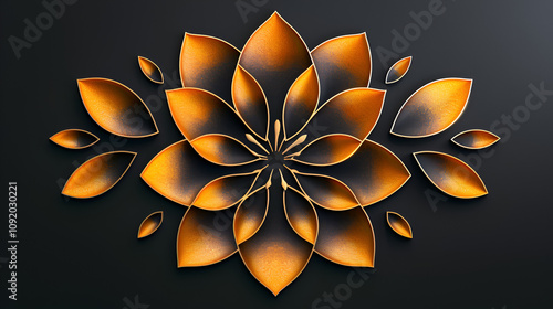 Generative AI image of beautiful lotus gracefully poised on dark backdrop

