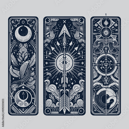vintage sagitarius ouija tarot card tattoo