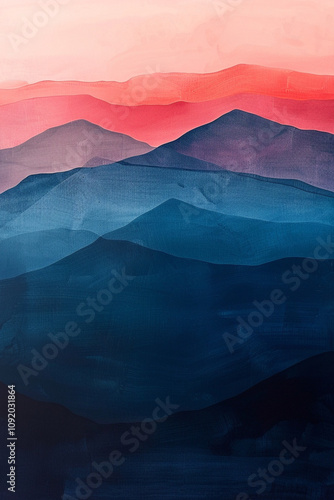 Elegant minimalist iPhone wallpaper, smooth gradient from deep blue to light pink, perfect for a modern and sleek design aesthetic, made with generative ai
