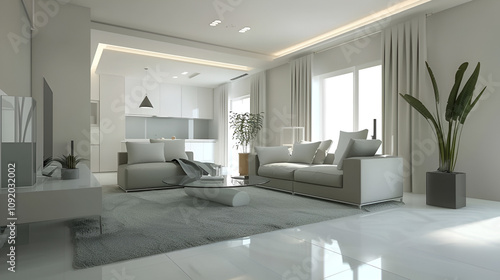 Designing a Cozy and Sleek Living Room with Minimalist Interior and Modern Furniture in Ultra-Realistic Detail Using Generative AI

