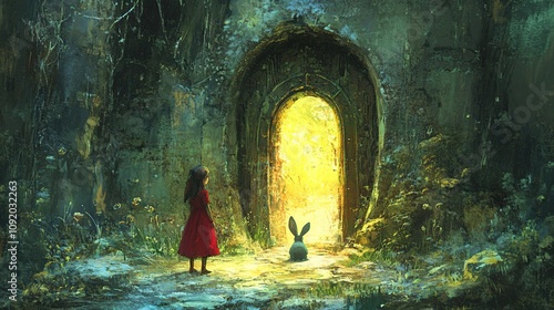A Young Girl and A Magical Doorway
