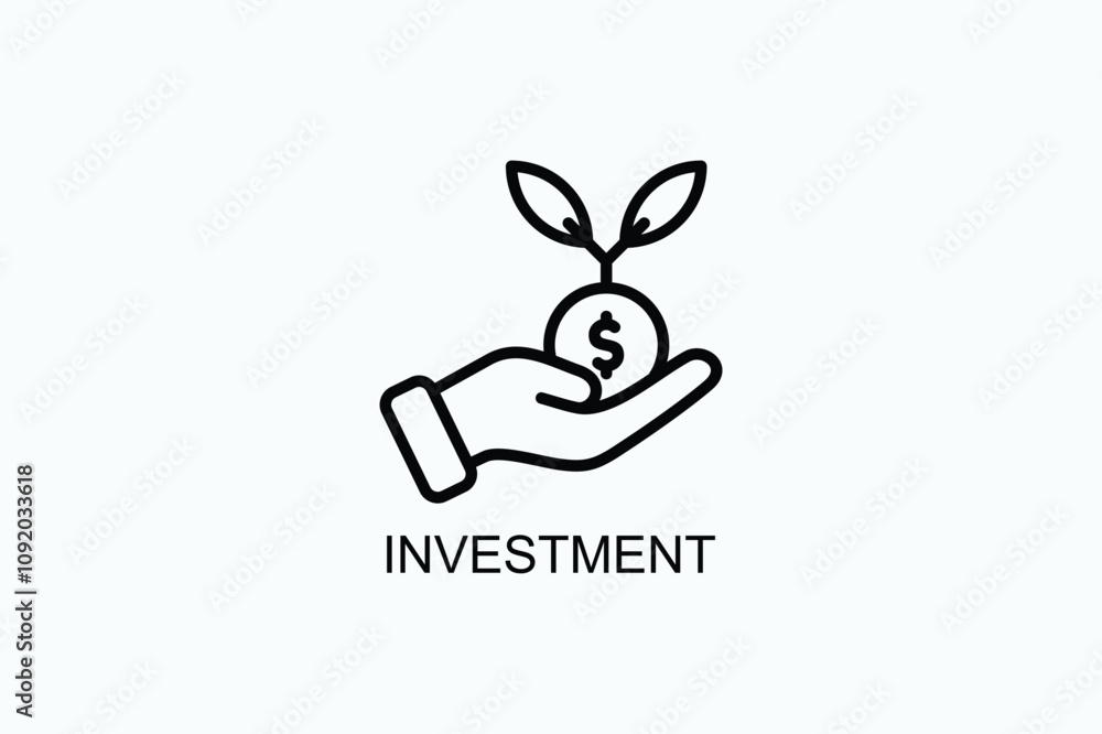 Fototapeta premium Investment Vector Icon Or Logo Illustration