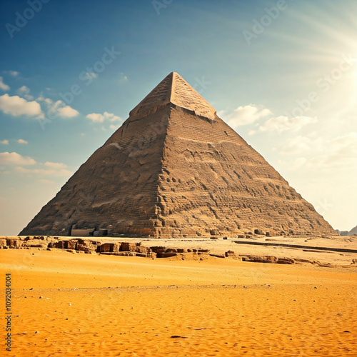 Great Pyramid of Giza is actually aligned with the four cardinal directions with an accuracy of within 0.05 degrees photo