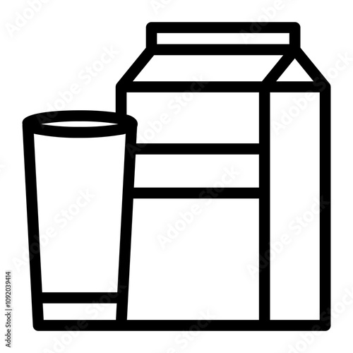 Milk icon in outline Style. Line art