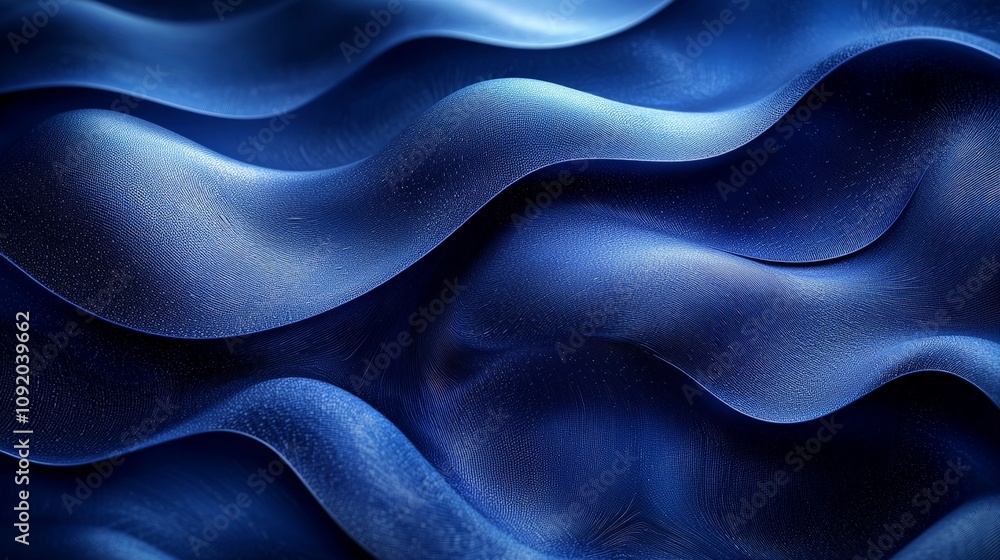 Abstract waves in deep blue tones create a fluid, serene visual effect. Abstract waves in deep blue tones create a fluid, serene visual effect.