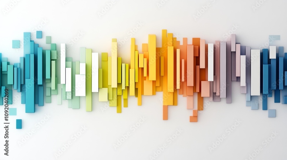 Obraz premium Colorful abstract sound wave visualization design.
