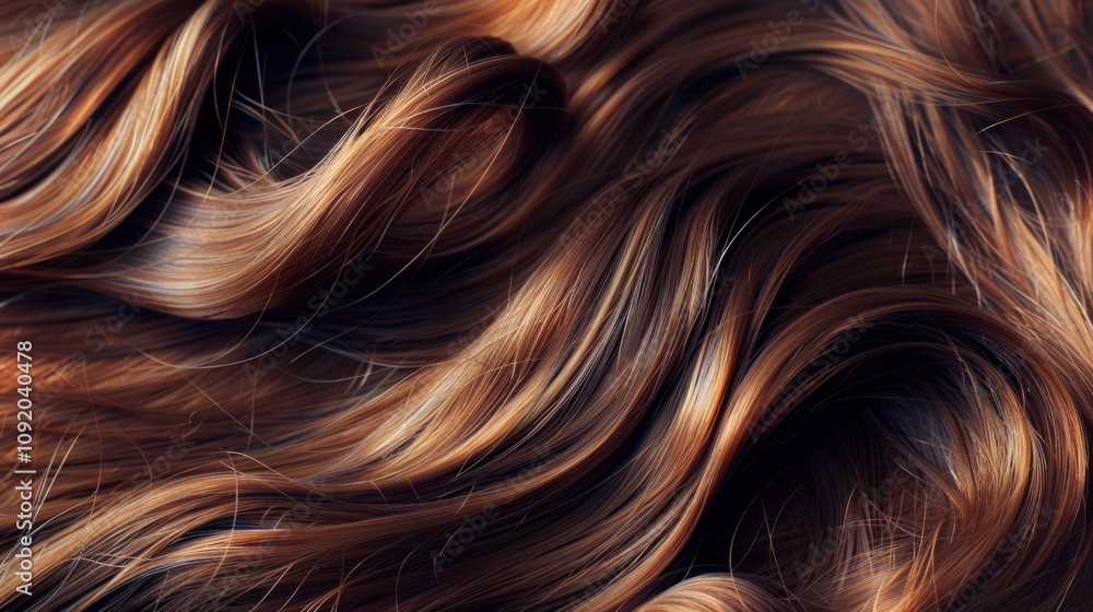 Naklejka premium Beautiful Wavy Brown Hair Texture