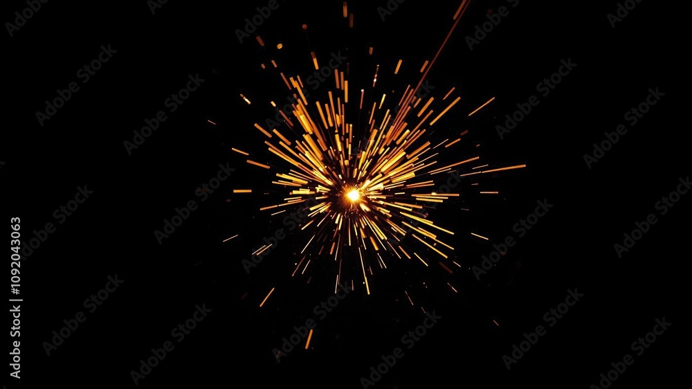 Small fire sparks radiating from a central point on a dark surface, pyrotechnic, smoldering ember Small fire sparks radiating from a central point on a dark surface, pyrotechnic, smoldering ember