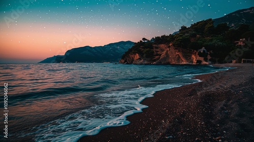 beautiful beach with a quiet and eerie atmosphere