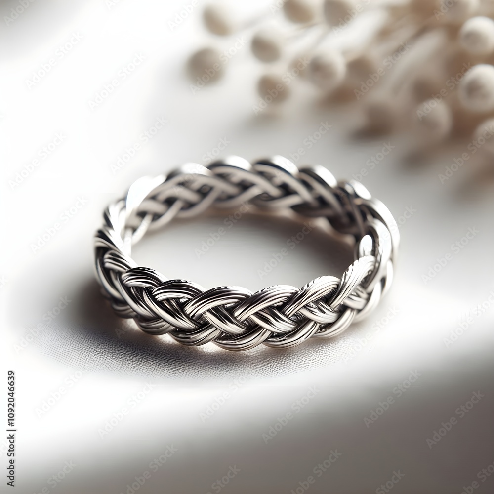 Naklejka premium braid ring on a white background 