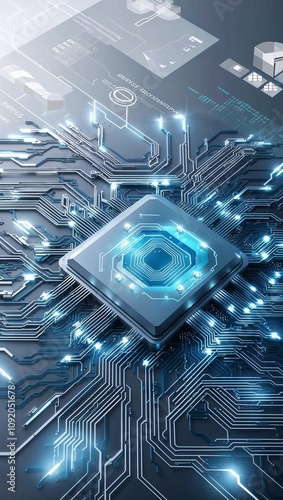 Futuristic Connections: An Abstract Circuit Board in Ultra HD