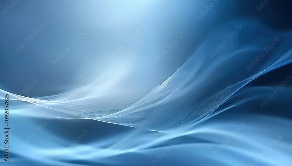 Obraz premium Abstract Blue Waves Flowing Softly Across