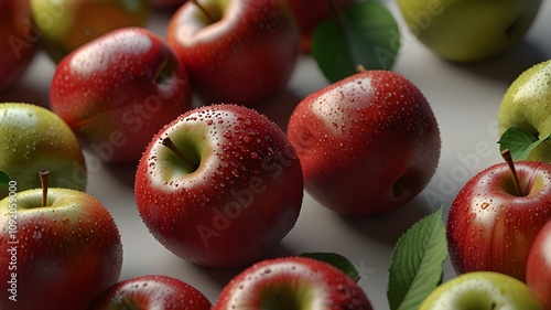 Red apples on white background 