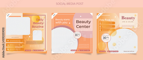 Beauty and spa center social media template design