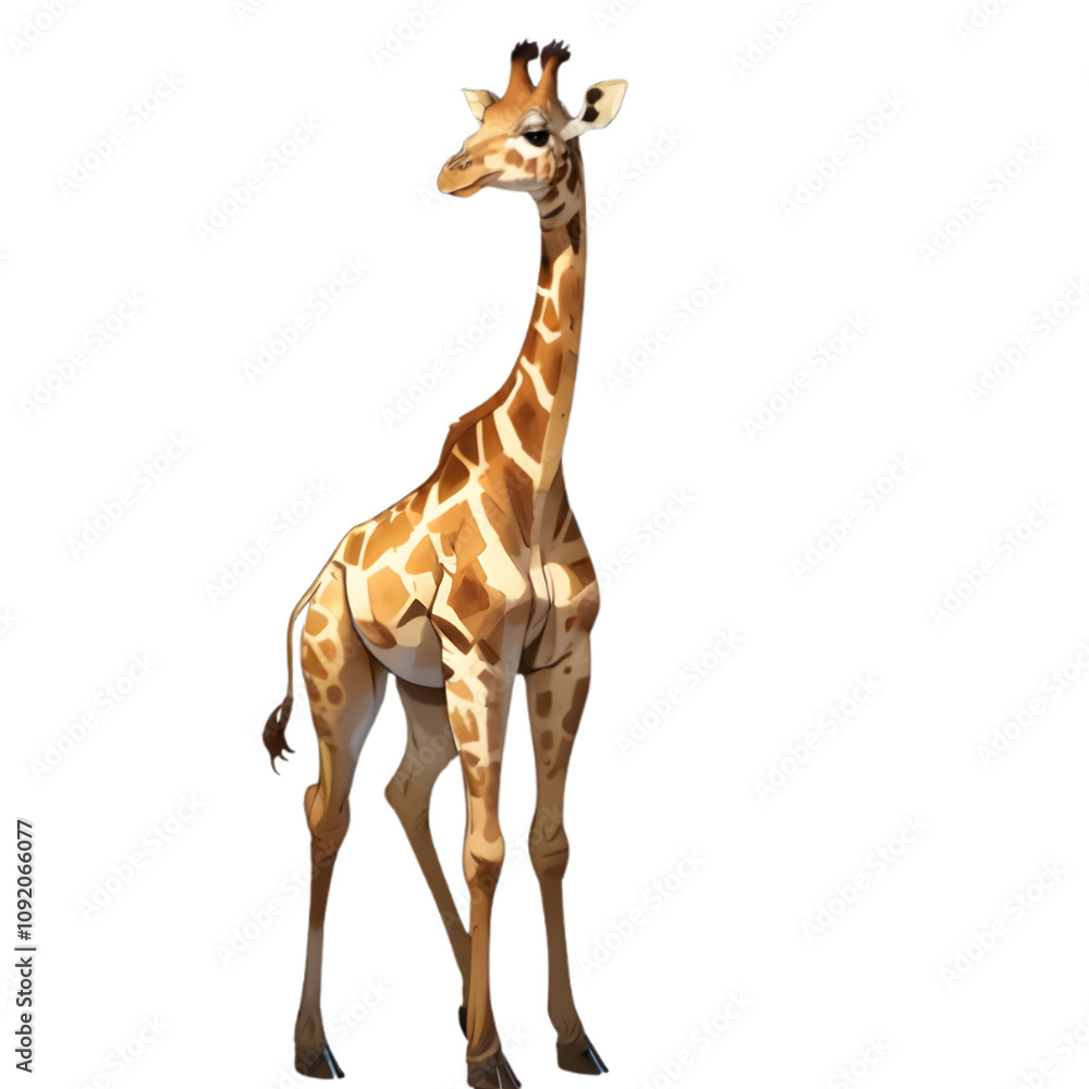 Obraz premium Giraffe on transparent background