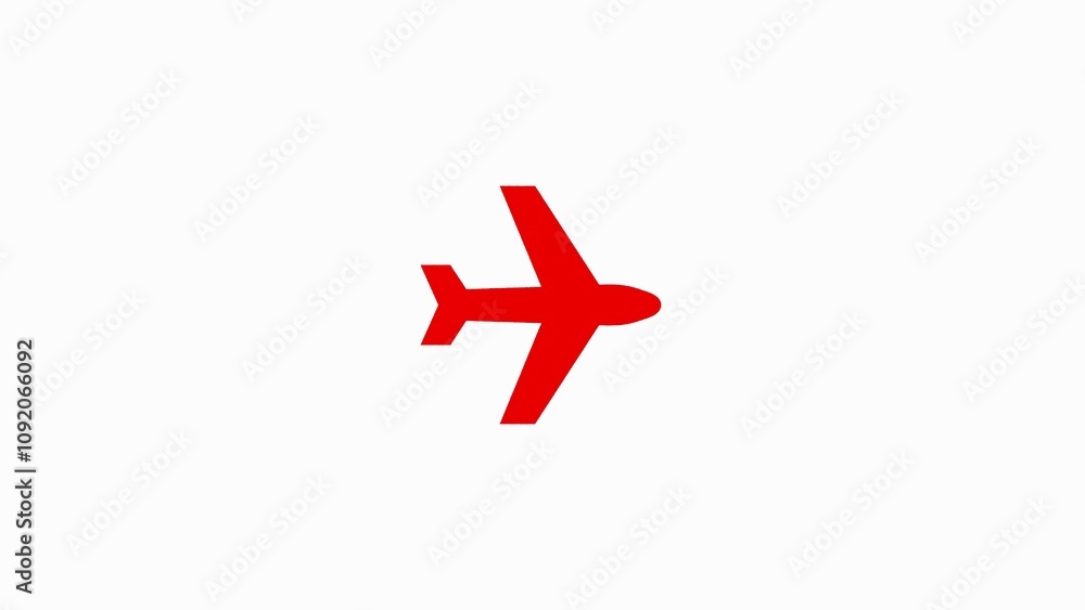 Obraz premium Airplane icon animation white background 