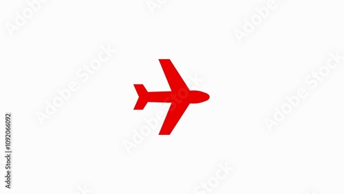 Airplane icon animation white background	