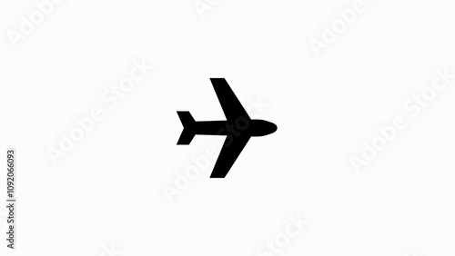 Airplane icon animation white background	