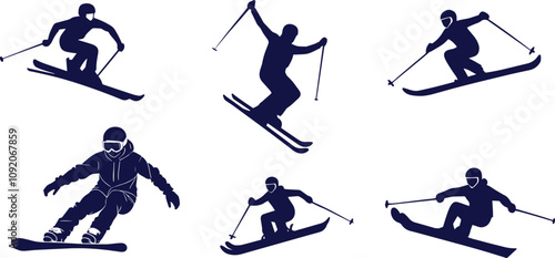 skiers Art & Illustration