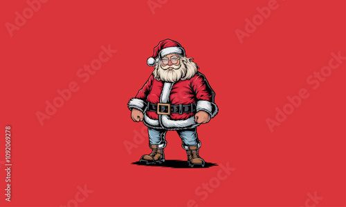 Classic Santa Claus standing in festive Christmas attire