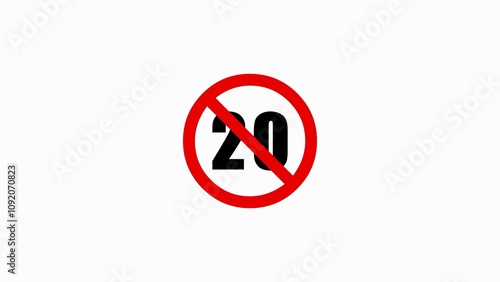 Free Download 18 Not Allowed Sign Animation Video. Over 18 only censored. eighteen age older.  - GFXLoad
