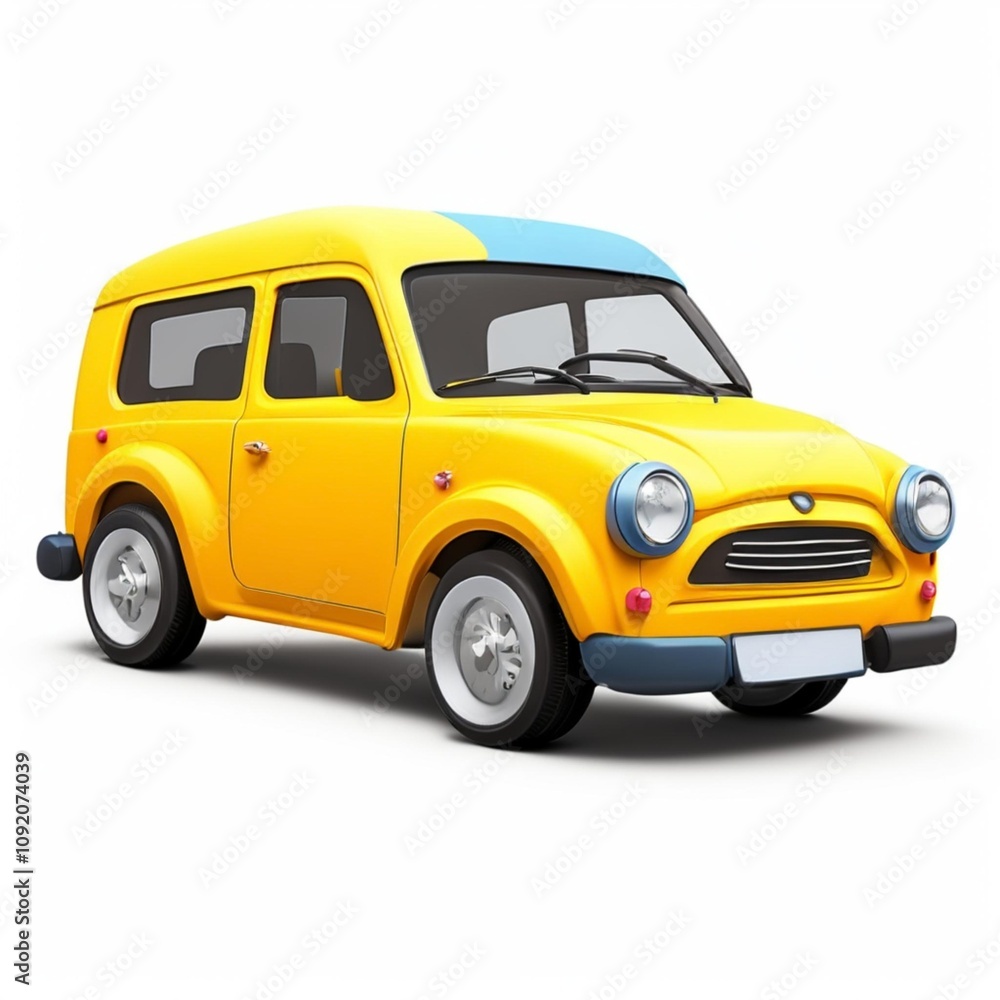 Obraz premium Cute Retro Delivery Van Icon - A charming retro delivery van icon perfect for children's education and advertising.