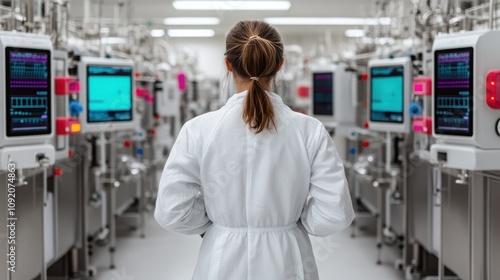 Wallpaper Mural Scientist analyzing biofuels in laboratory high-tech environment Torontodigital.ca