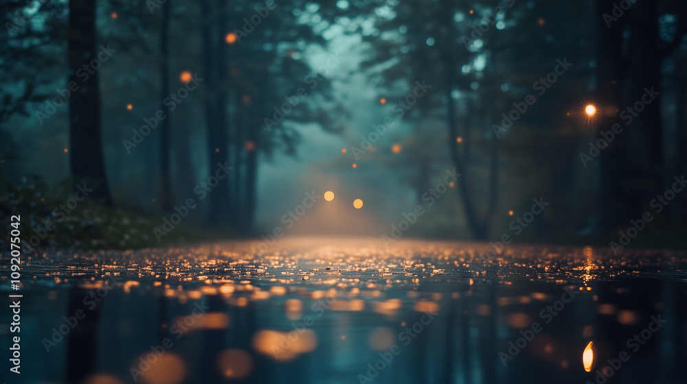 Obraz premium walking path at night 