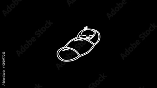 Human newborn baby, neon baby avatar icon isolated .Lovely baby lying on his back try to turn on belly,
