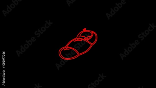 Human newborn baby, neon baby avatar icon isolated .Lovely baby lying on his back try to turn on belly,