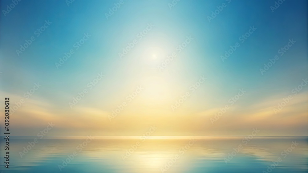 Fototapeta premium Serene Sunset Reflected in Calm Waters, a Palette of Blue and Gold