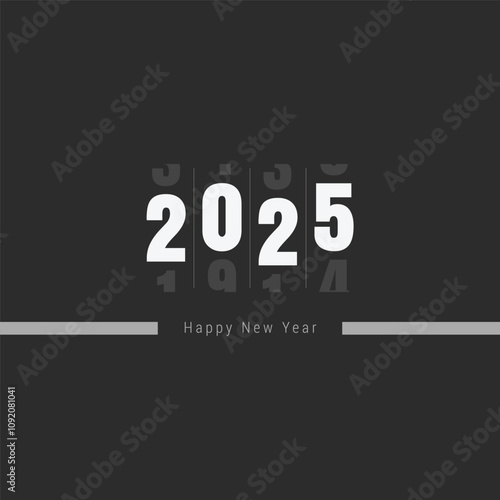 Premium vector. Happy new year 2025 design with colorful truncated number illustrations. Design for poster, banner, greeting and new year 2025. 2025 number design template. New Year social media.