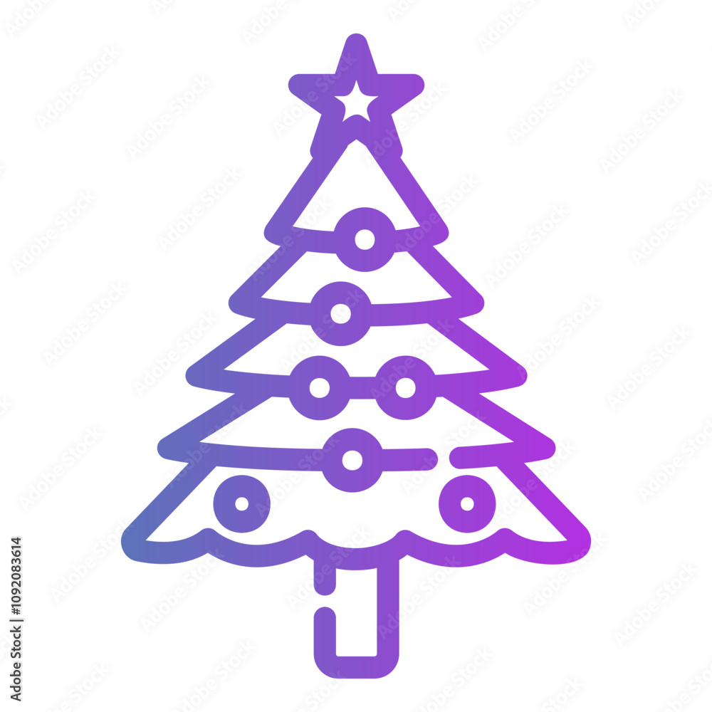 Christmas tree Gradient icon Christmas tree Gradient icon