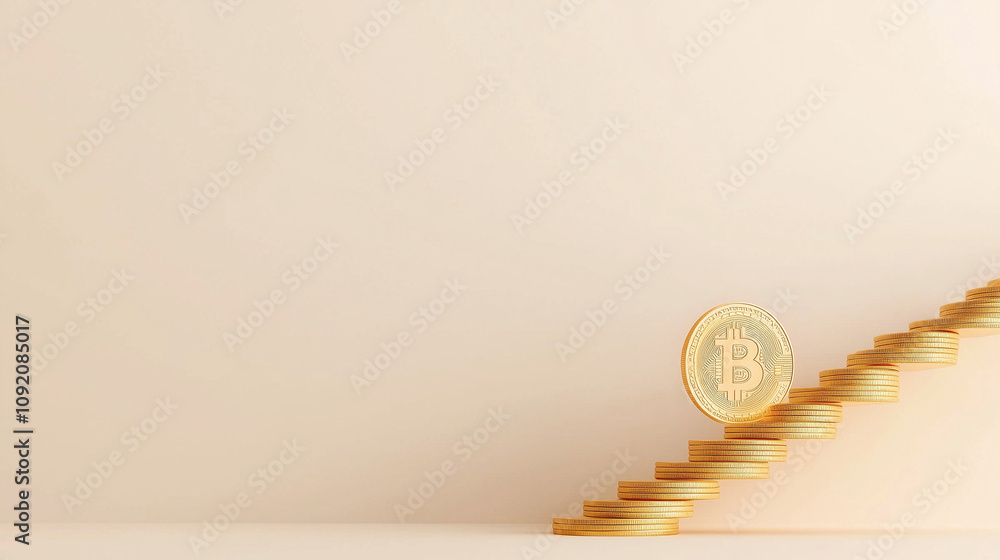 Obraz premium Bitcoin Stairway to Success 