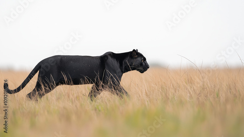 Black Panther in the Savann...