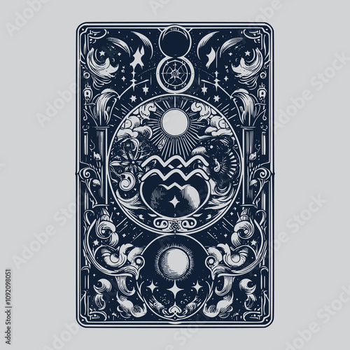 aquarius ouija card tattoo for astrology lovers