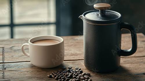 Aromatic Coffee Brew in a Stylish Coffee Pot photo