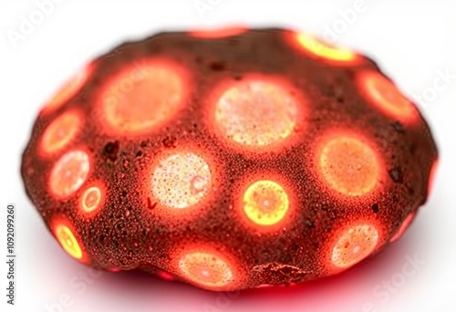 Glowing Circles Smart Rock A close up of a smart rock with glowi photo