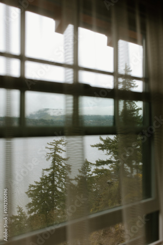 Gloomy Scene Through Curtain