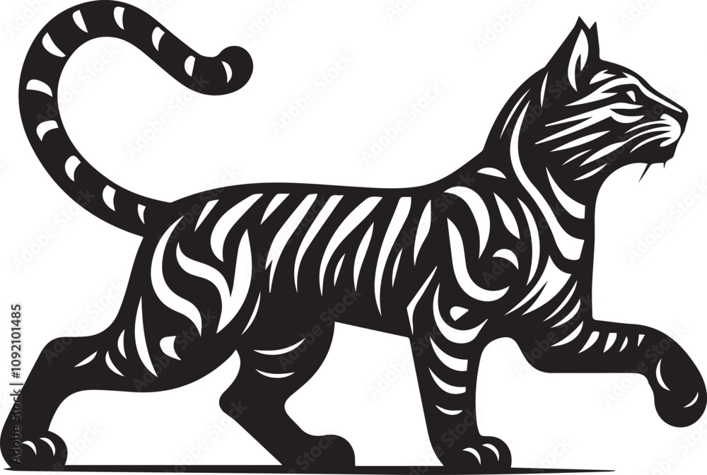 Obraz premium Cat Silhouette Black Vector