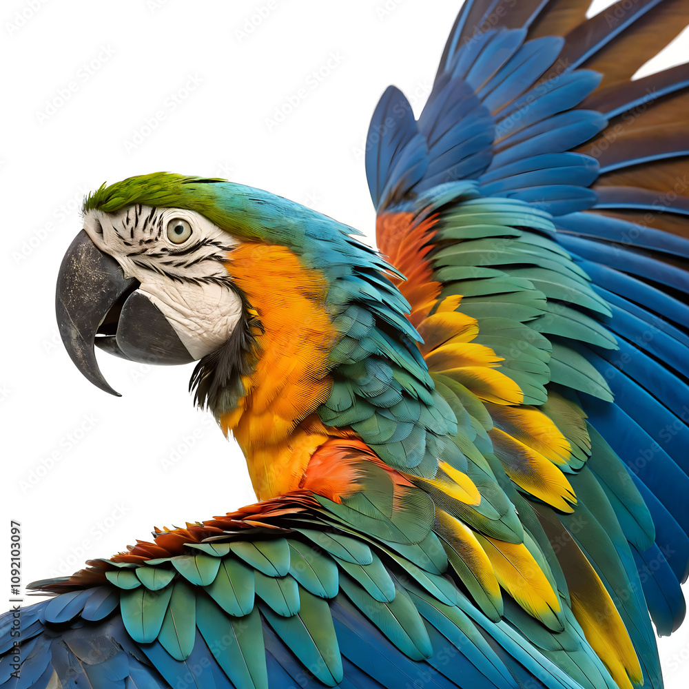 Obraz premium Parrot PNG with Transparent Background – Isolated Colorful Parrot for Wildlife and Tropical Design
