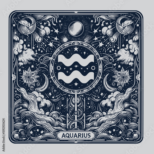 aquarius zodiak ouija tarot playing card tattoo