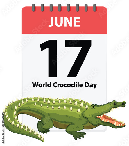 World Crocodile Day Celebration Illustration