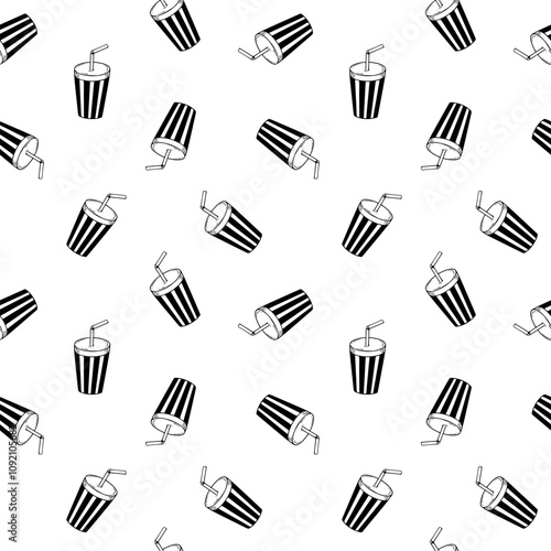 soda cup pattern background. softdrink pattern background. cola drink pattern. Soda drink pattern background.