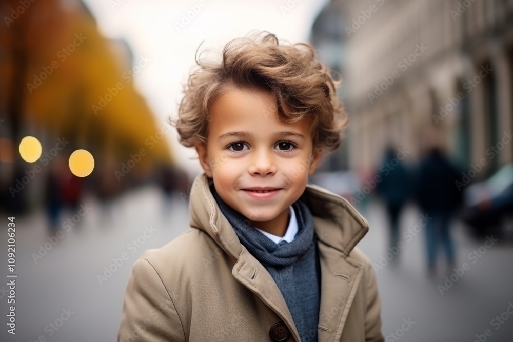 Portrait of a cute little boy on the street in Paris, France Portrait of a cute little boy on the street in Paris, France