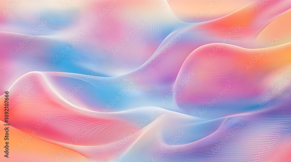 Fototapeta premium Valentine's love wallpaper design abstract waves digital art vibrant environment creative concept for home decor