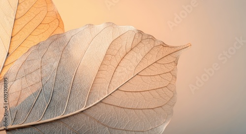 Delicate Dried Leaves, Beige and Brown Hues
