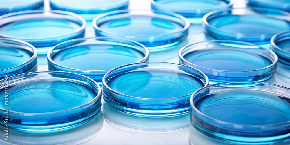 Blue Liquid in Petri Dishes, Science, Laboratory ,science, laboratory Blue Liquid in Petri Dishes, Science, Laboratory ,science, laboratory