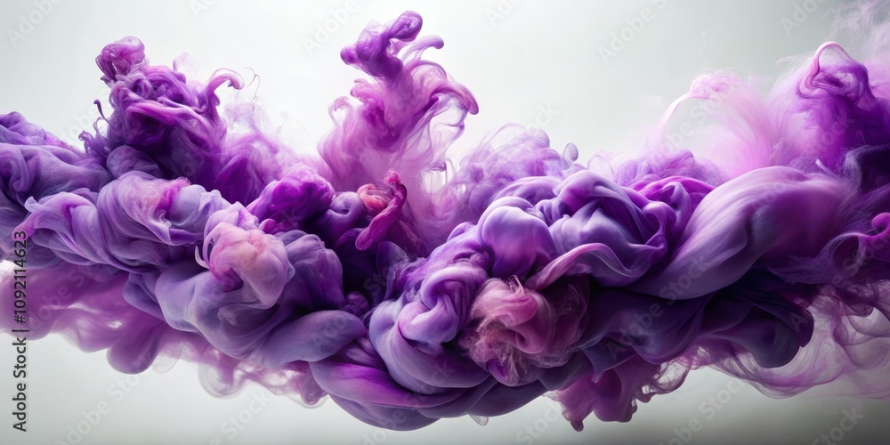 Fototapeta premium Abstract Purple Ink Swirl in Water, Abstract Art, Ink Photography